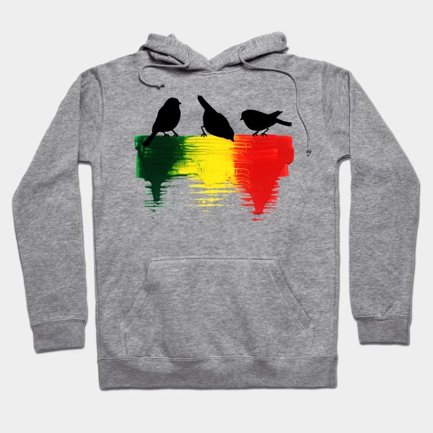 Three Little Birds BLK Hoodie by LionTuff79